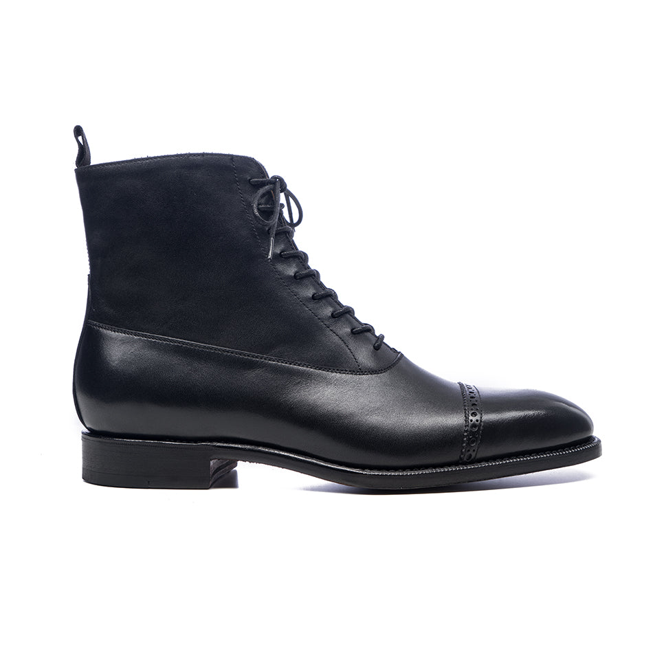 Elegance Noir Leather Ankle Boots
